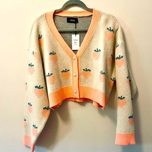 Cider cropped peach cardigan. Plus Size. NWT